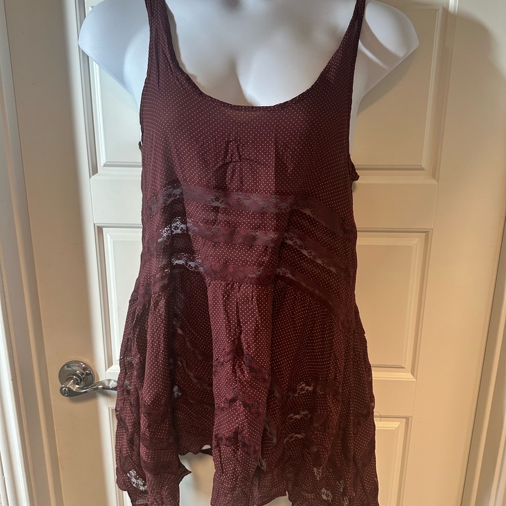 Intimately Free People Burgundy Lace Women's Tunic